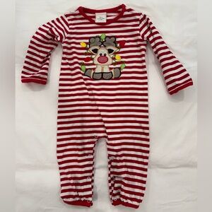 EUC Stitchy Fish Appliqué Romper - 24mo Christmas Design